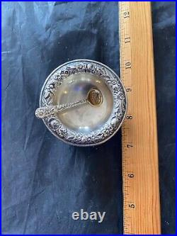 1 Kirk Repousse Sterling Salt Cellar Not Monogrammed And Salt Spoon