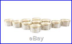 11 Watrous Manufacturing Co. Pierced Sterling Silver & Lenox Lined Salt Cellars