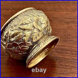 (12) Early Tiffany Sterling Silver Gilt Repousse Individual Salt Cellars 1876-77