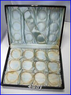 12 Piece Meriden Brittania Co. Lily Pad Open Salt Cellar Set w Presentation Case