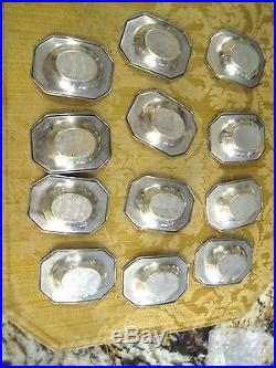 12 Sterling Salt Cellars Saart Ssmc X71 177.8 Grams Finely Detailed Stamping