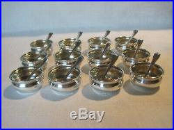 12 Vintage Webster Co. Sterling silver open salt cellers dips dishes with spoons