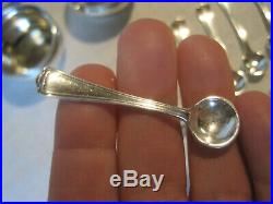 12 Vintage Webster Co. Sterling silver open salt cellers dips dishes with spoons