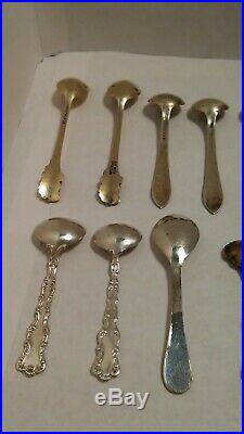 18 Antique Sterling Silver Salt Cellar Spoon Mixed Lot (64.2 Grams) Gorham, Ect