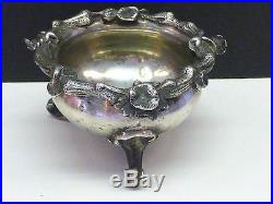 1861 LARGE ST Petersburg Russian Russia XX Maker Footed LILY FLOWER Salt Cellar