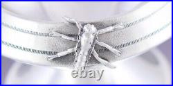 1871 Neat Pair Gorham Sterling Silver Open Salt Cellars Bug Design