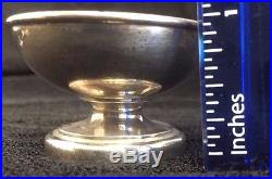 1873-1891 Antique Tiffany Sterling Salt Cellar Set Of 4 Gold Wash Bowl