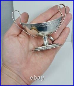 18c Augsburg 813 Silver Continental Handled Salt Cellar Dish Bowl Antique German