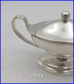 18th Century Pair of Sterling Silver Open Salts and Mustard Pot Georgian Style