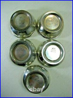 1904 Set of 5 Gorham Sterling Silver Chamber Pot Style Salt Cellars #A4061