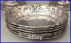 1905 Banquet Size Marshall Field Solid Sterling Silver Master Salts And Peppers