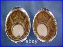 1911 John Rose George V Solid Sterling Silver Salts & Spoons Gilded Set Cased