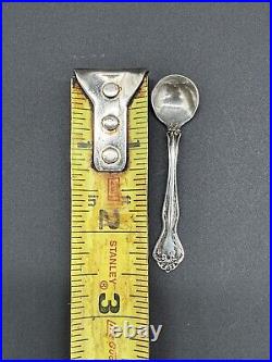 1940 Westmorland Silver George & Martha Washington Salt Spoon with Crystal Dip Set