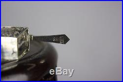 19th C. Chinese Sterling Silver Miniature Boat Glass Insert Salt Cellar CC Loose