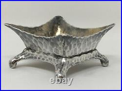 19th Century Tiffany & CO Sterling Silver Handmade 4 Legged Hammered Salt Cellar