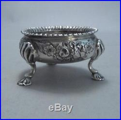 19th c. Solid Silver Open Salt Chinese Export West Indies