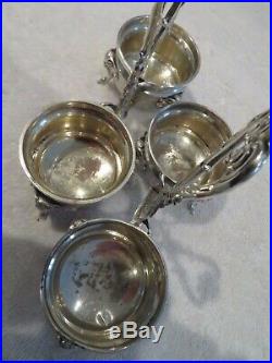 19thc french 950 guilloche silver 2 open salt cellars Louis XVI st ram's head