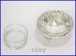 2.75 in Sterling Silver S. Kirk & Son Antique Floral Repousse Footed Salt Cellar