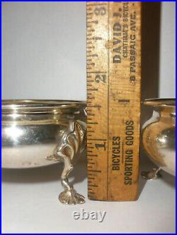 2 Antique 1919 English Hukin & Heath Birmingham sterling silver open salt cellar
