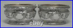 2 Antique French 950 Silver Salt Cellars & Liners c1900 by Henri Soufflot