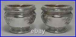 2 Antique French 950 Silver Salt Cellars & Liners c1900 by Henri Soufflot