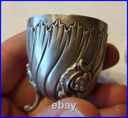 2 Antique French Sterling Silver Egg Cup Or Salt Dish Rudolphe Beunke