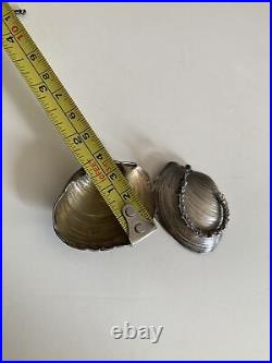 2 Antique Gorham Narragansett Aesthetic Sterling Silver open Salt Cellars Spoons