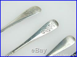 2 Antique STIEFF 114.2g Sterling Silver Footed Salt Cellars with 3 Spoons