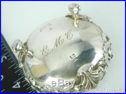 2 Antique STIEFF 114.2g Sterling Silver Footed Salt Cellars with 3 Spoons