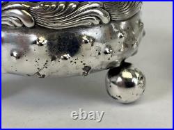 2 Antique Tiffany Aesthetic Sterling Silver Wave Ball Bead Salt Cellar Dish Bowl