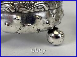 2 Antique Tiffany Victorian Sterling Silver Wave Ball Bead Salt Cellar Dish Bowl