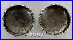 2 Antique Tiffany Victorian Sterling Silver Wave Ball Bead Salt Cellar Dish Bowl