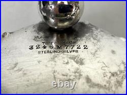 2 Antique Tiffany Victorian Sterling Silver Wave Ball Bead Salt Cellar Dish Bowl