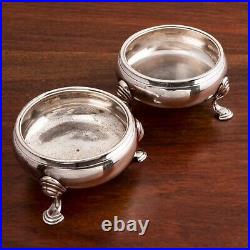 2 Dorothy Mills Thomas Sarbitt Georgian Sterling Salt Cellars 1750 No Monogram