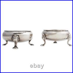 2 Dorothy Mills Thomas Sarbitt Georgian Sterling Salt Cellars 1750 No Monogram