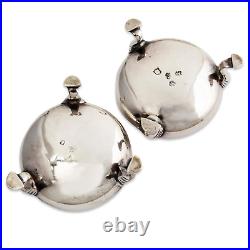 2 Dorothy Mills Thomas Sarbitt Georgian Sterling Salt Cellars 1750 No Monogram