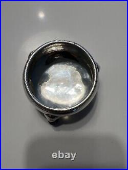 2 English Georgian solid Sterling Silver Salt Cellar Master Footed 5.8 US Oz