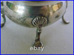 2 Lovely Antique STERLING SILVER Footed Salt Cellar Dips, PRILL, New York