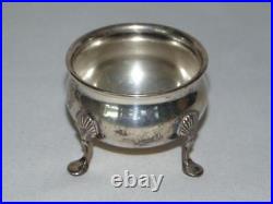 2 Lovely Antique STERLING SILVER Footed Salt Cellar Dips, PRILL, New York