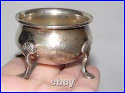 2 Lovely Antique STERLING SILVER Footed Salt Cellar Dips, PRILL, New York