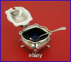 (2) Mappin & Webb Sterling Silver Handled Footed Salt Cellars Mustard Pots Spoon