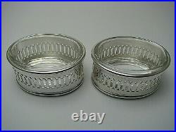 2 PAMPALONI STERLING SILVER SALT CELLARS Firenze Italy MARIO CIONI GLASS LINERS