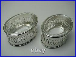 2 PAMPALONI STERLING SILVER SALT CELLARS Firenze Italy MARIO CIONI GLASS LINERS