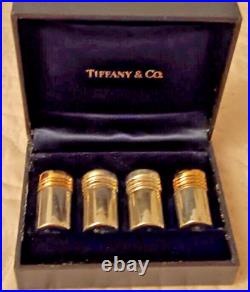 2 Pair of Sterling Salt/Pepper Shakers by Tiffany & Co, Boxed, Excellent Cond