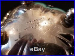 2 RARE Antique Vintage Tiffany Co Repousse Sterling Silver Salt Cellar SIGNED