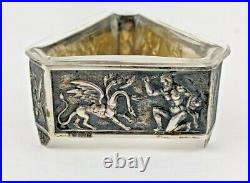 2 RARE German 800 Silver Figural MYTHOLOGY Salt Cellars HERCULES Fighting HYDRA