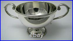 2 STERLING SILVER SALT CELLARS DISHES by Wakely & Wheeler London England ca1924