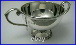 2 STERLING SILVER SALT CELLARS DISHES by Wakely & Wheeler London England ca1924