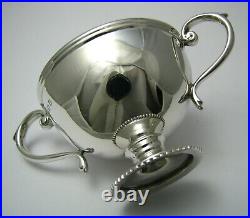 2 STERLING SILVER SALT CELLARS DISHES by Wakely & Wheeler London England ca1924