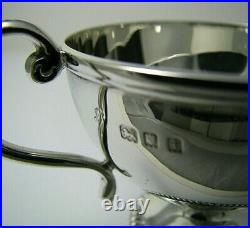 2 STERLING SILVER SALT CELLARS DISHES by Wakely & Wheeler London England ca1924